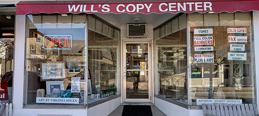 Copy center storefront on Main Street